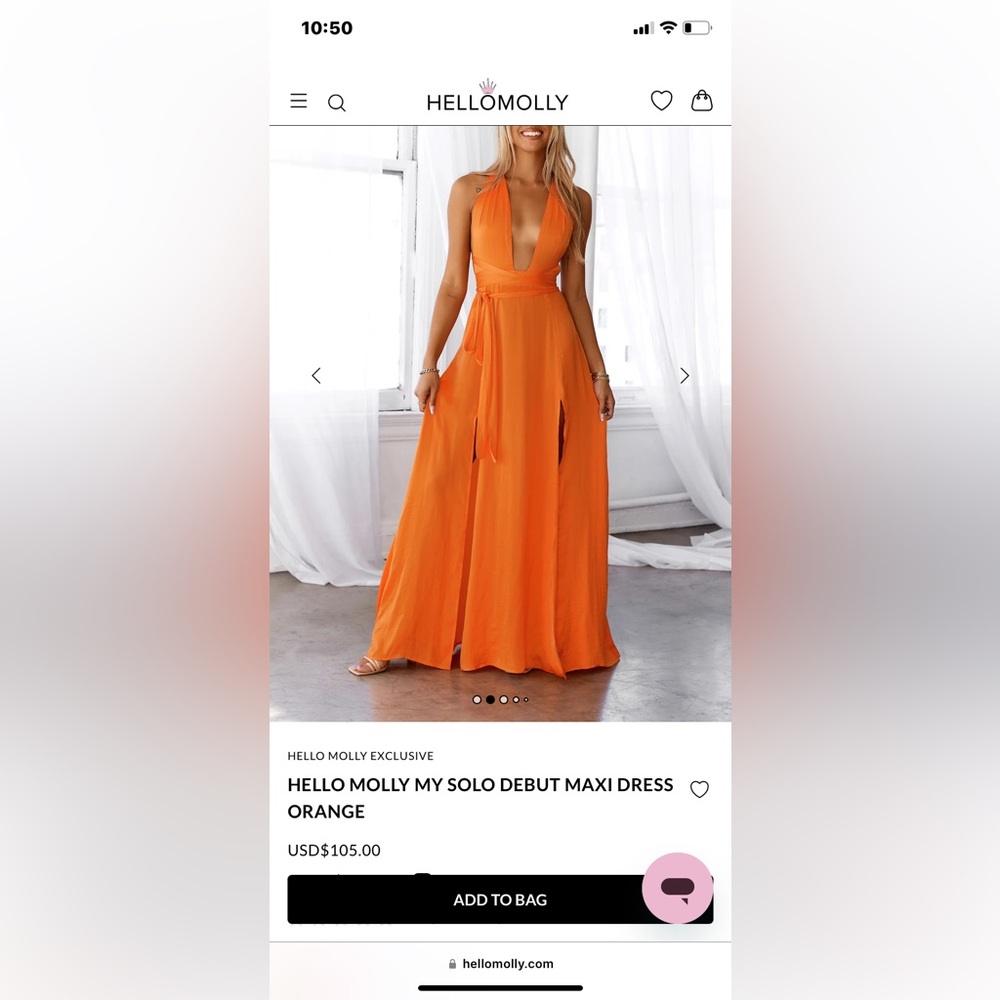 Vibrant Orange Maxi Dress